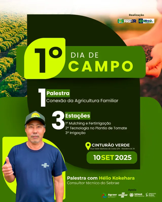 Imagem de compartilhamento para o artigo Dia de Campo em Costa Rica terá participação do consultor Hélio Kokehara no dia 10 de setembro da MS Todo dia